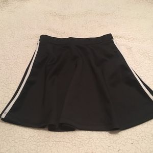 SHEIN black striped flare skirt